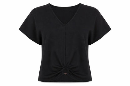Front view of Papaya women’s black pullover sweatshirt, size UK 12