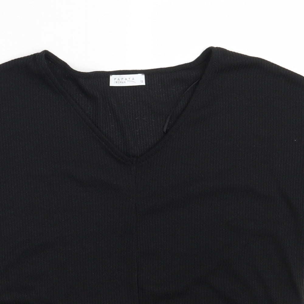 Papaya Womens Black   Pullover Sweatshirt Size 12
