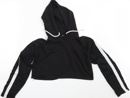 PindyDoll Womens Black   Pullover Hoodie Size 12  - Croppped