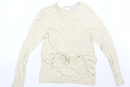 Additional front view of Linea women’s beige pullover sweatshirt, size UK 14