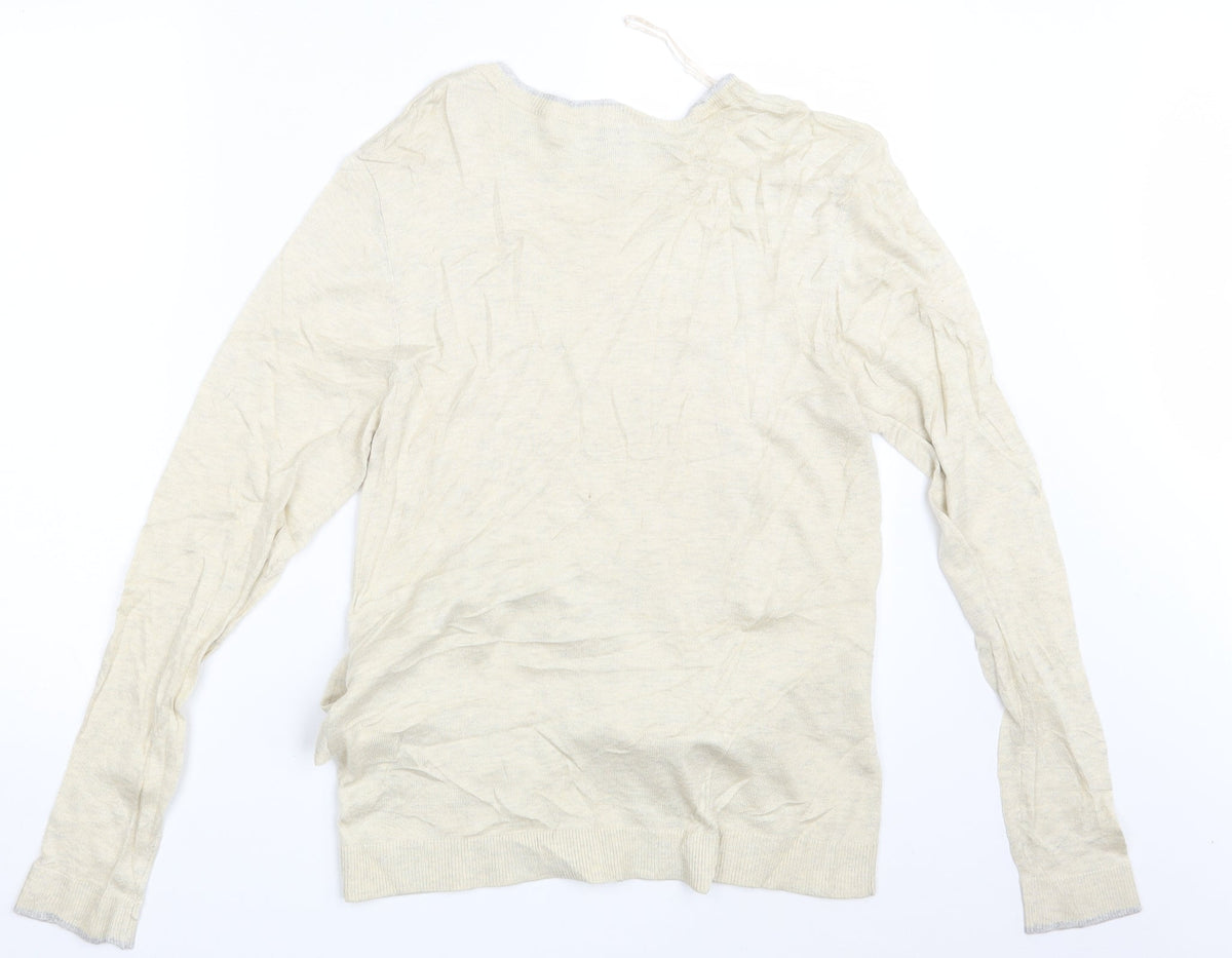 Back view of Linea women’s beige pullover sweatshirt, size UK 14