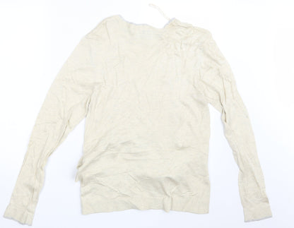 Back view of Linea women’s beige pullover sweatshirt, size UK 14