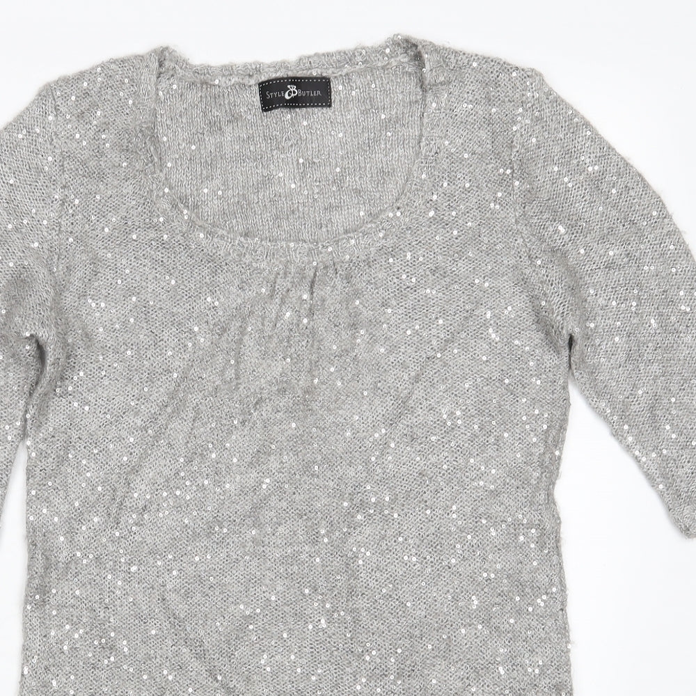 Style Butler Womens Silver   Fit & Flare  Size L