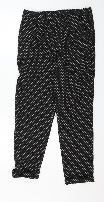 F&F Womens Black Check  Trousers  Size 14 L25 in