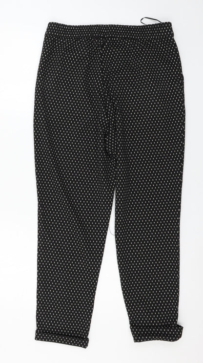 F&F Womens Black Check  Trousers  Size 14 L25 in
