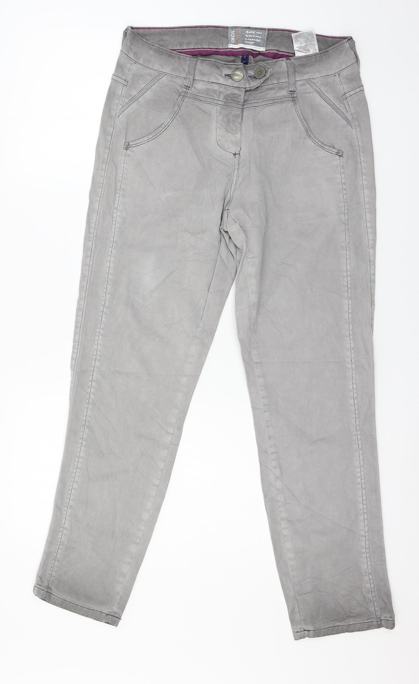 Cecil Womens Grey  Denim Skinny Jeans Size 28 in L28 in