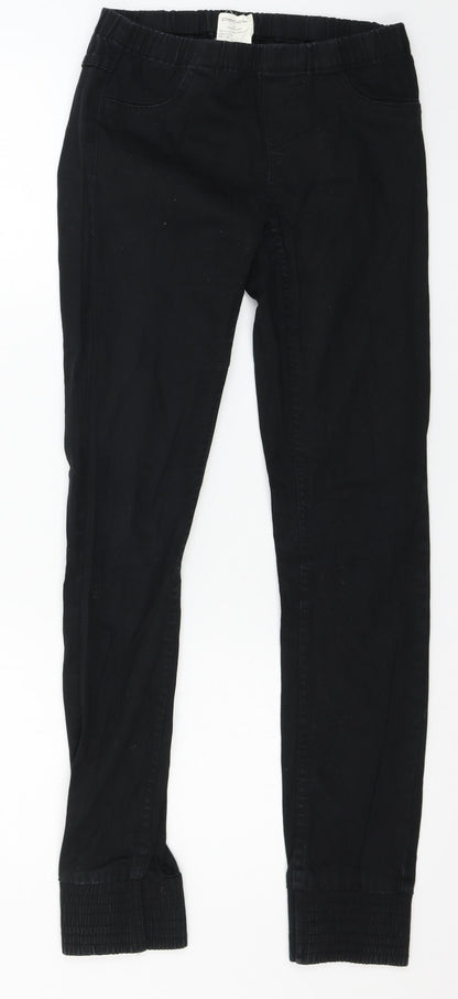 Womens UK Size S Pieces Regular Fit Straight Black Jeans