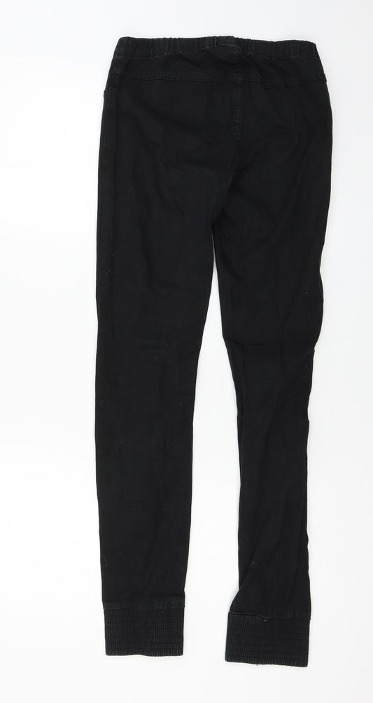 Womens UK Size S Pieces Regular Fit Straight Black Jeans