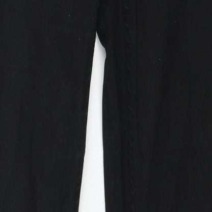 Womens UK Size S Pieces Regular Fit Straight Black Jeans
