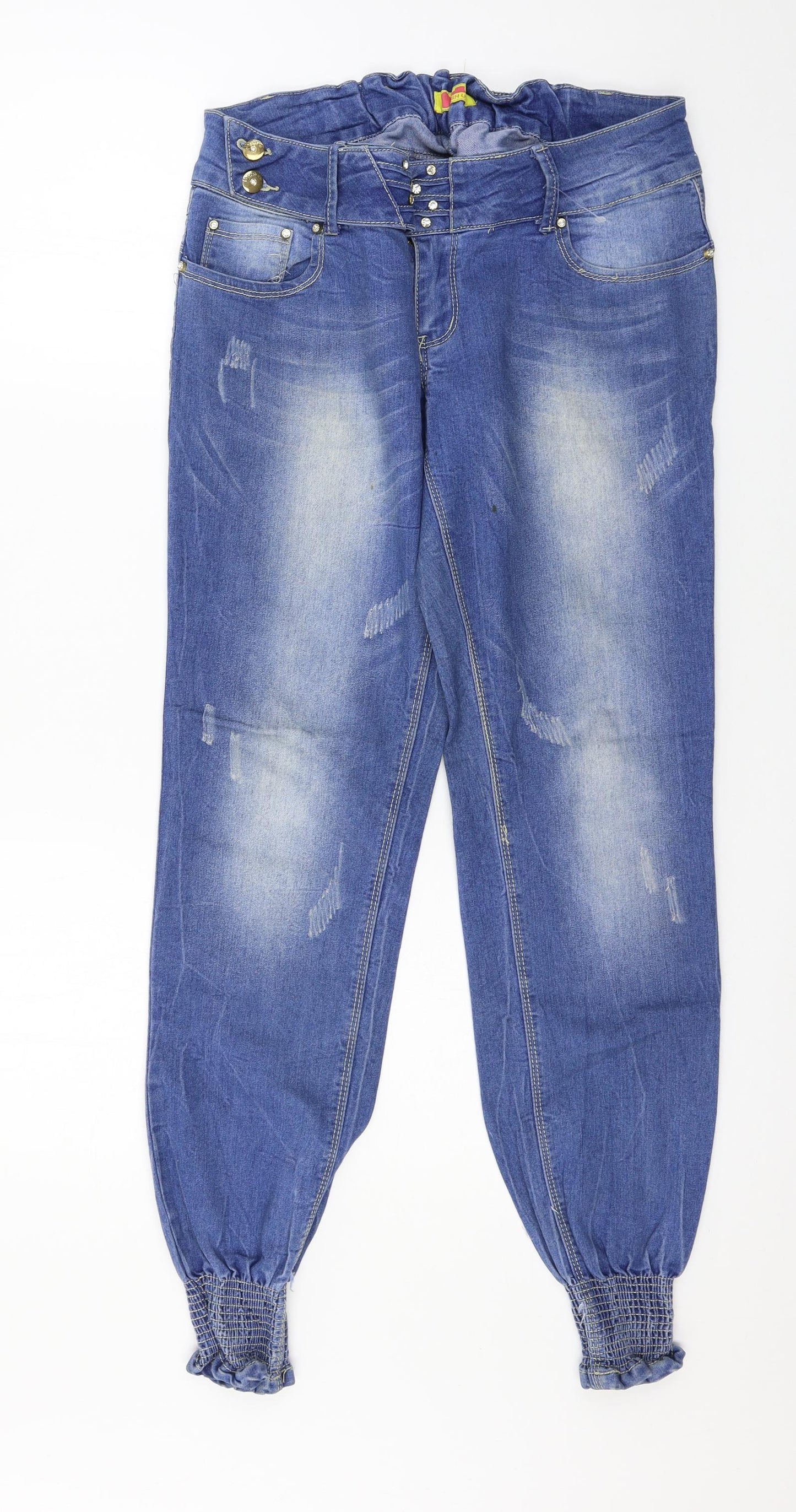 Push up Womens Blue  Denim Mom Jeans Size 34 in L30 in