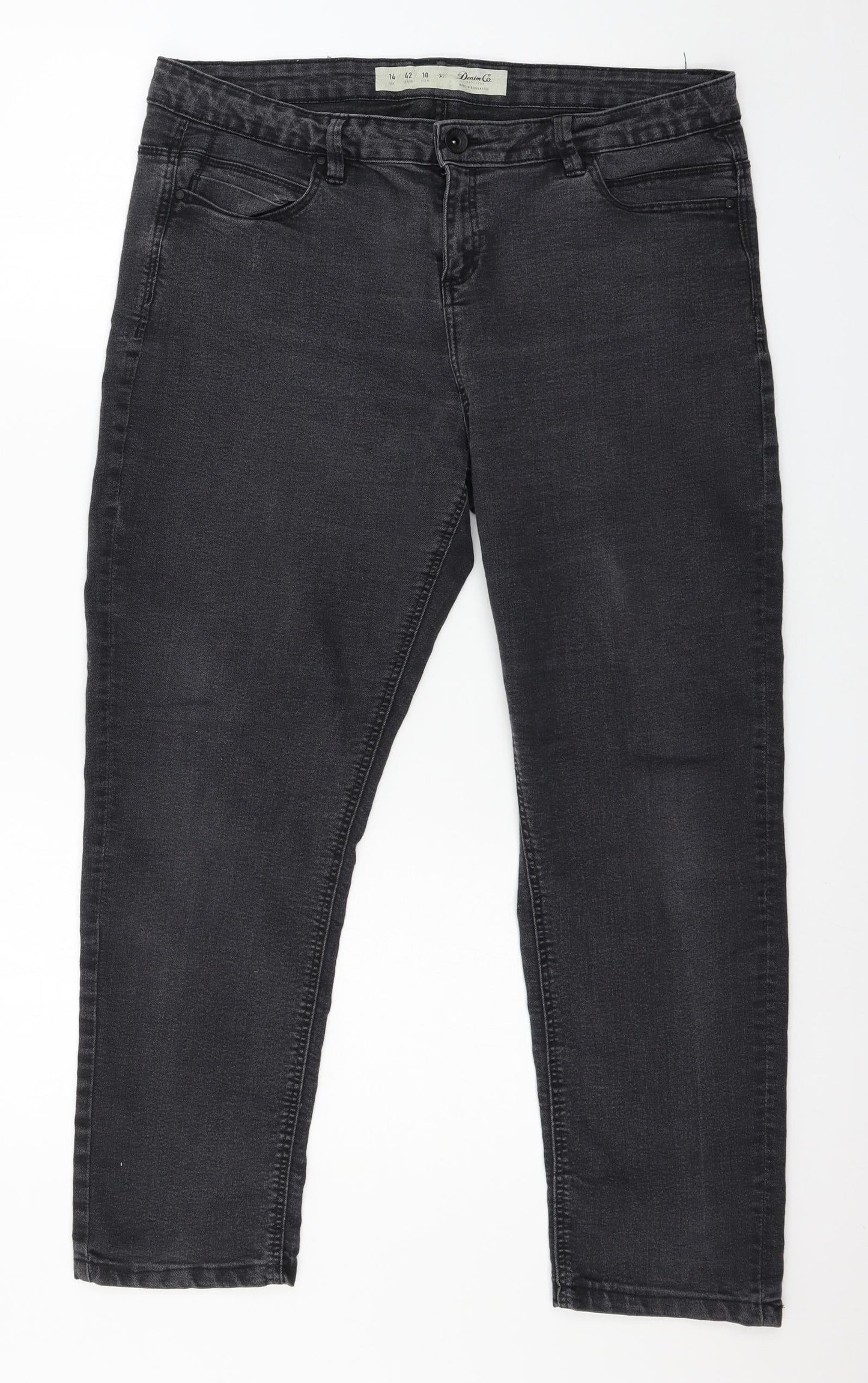 Denim & Co. Womens Grey  Denim Skinny Jeans Size 14 L26 in