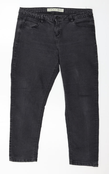 Denim & Co. Womens Grey  Denim Skinny Jeans Size 14 L26 in