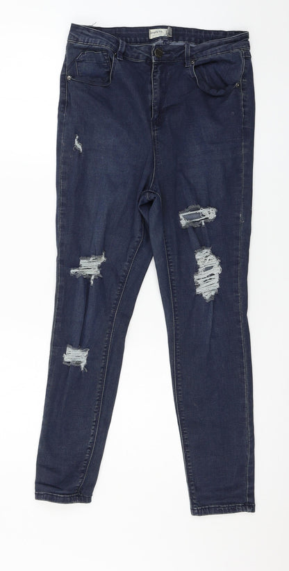 Simply Be Womens Blue  Denim Skinny Jeans Size 8 L25 in