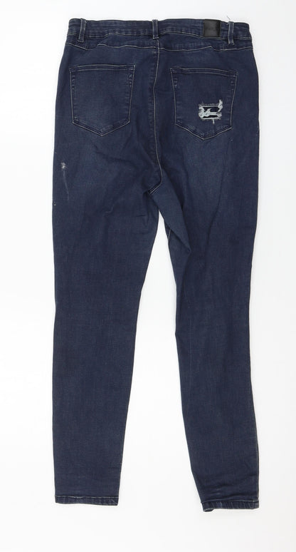 Simply Be Womens Blue  Denim Skinny Jeans Size 8 L25 in