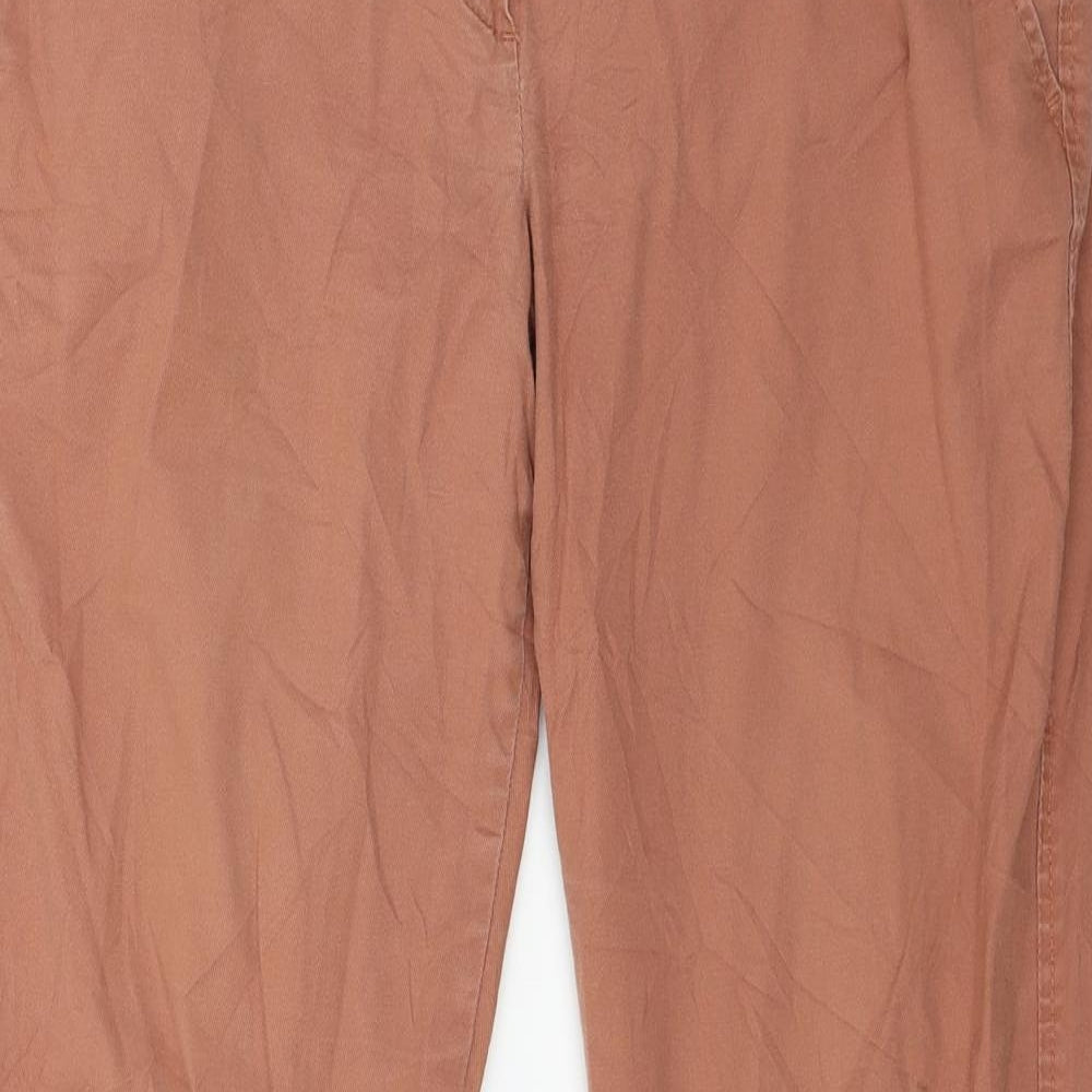 Womens UK Size 12 United Colors of Benetton Regular Fit Chino Orange Trousers