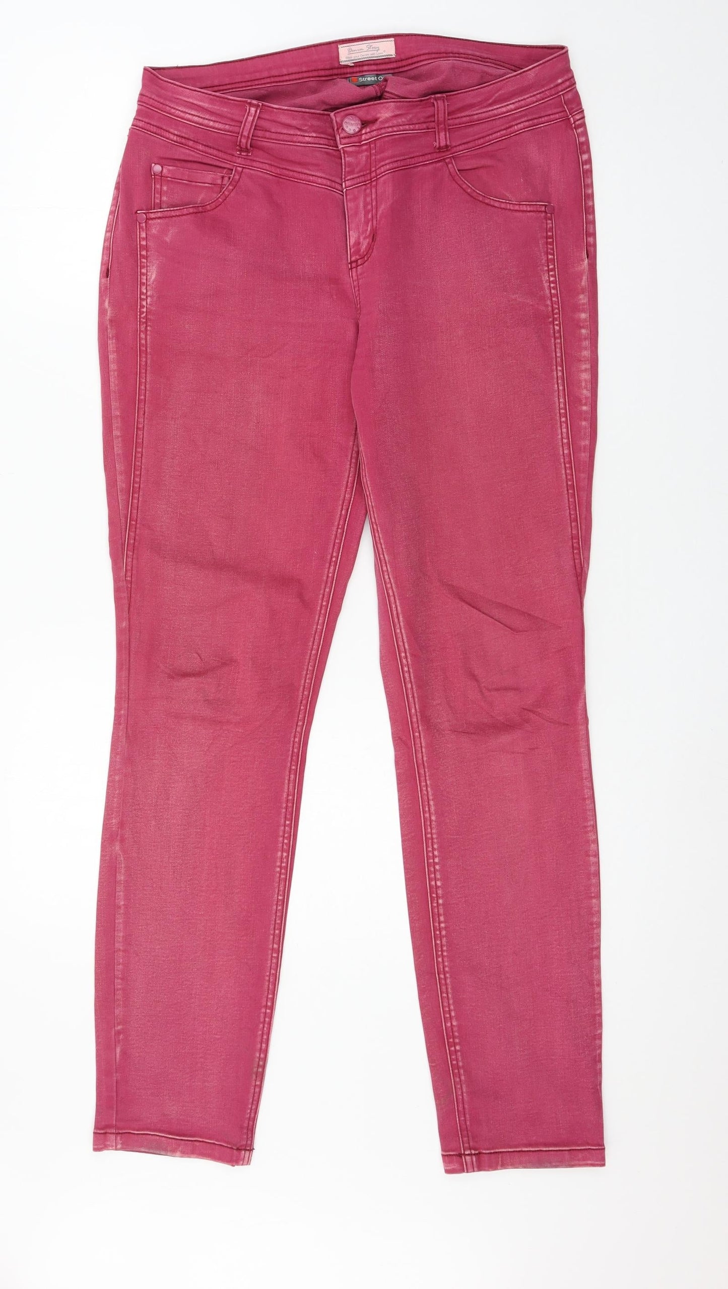 Womens UK Size 34 in Street One Regular Fit Skinny Pink Jeans