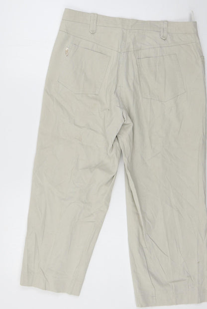 Womens UK Size 32 in Preworn Regular Fit Cropped Green Trousers