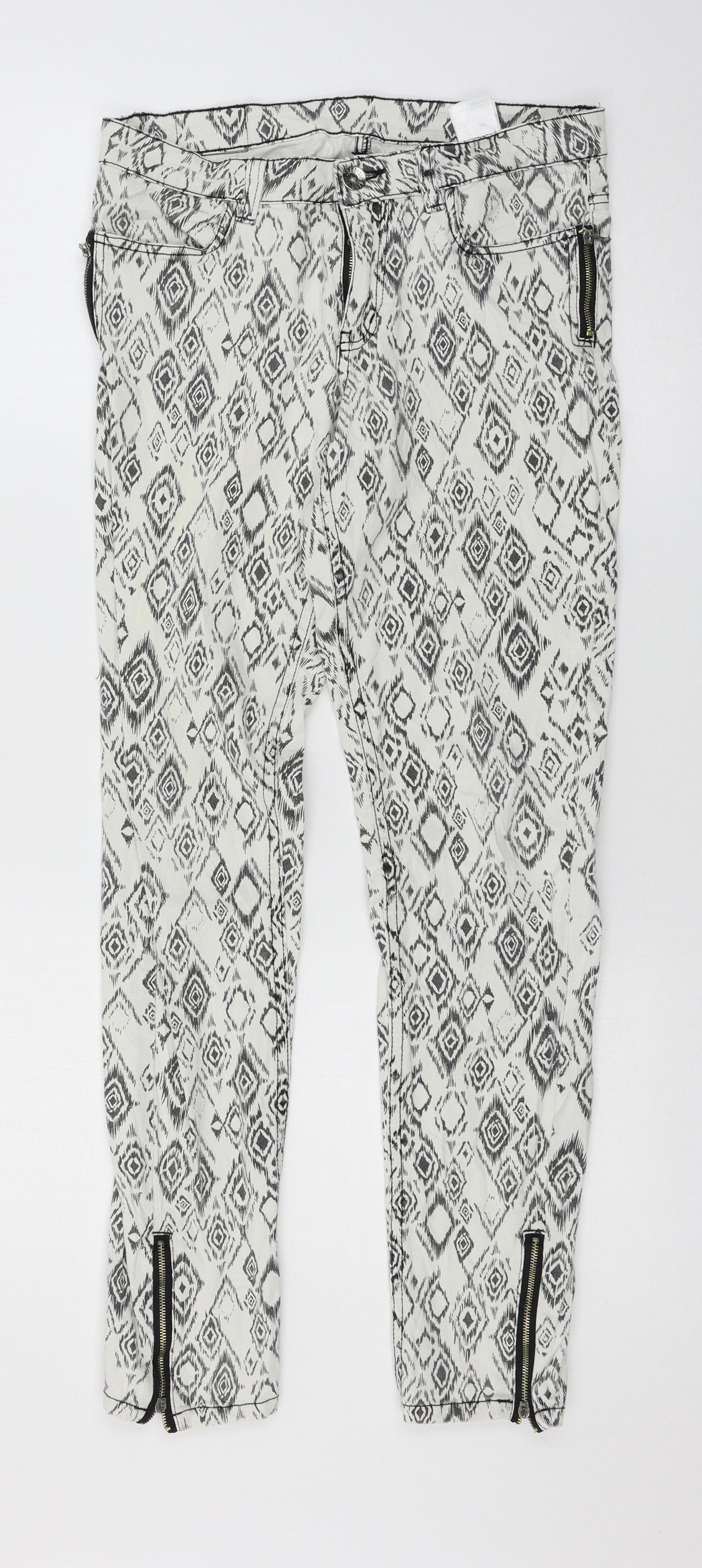 Womens UK Size 30 in BIG STAR Regular Fit Skinny White Jeans