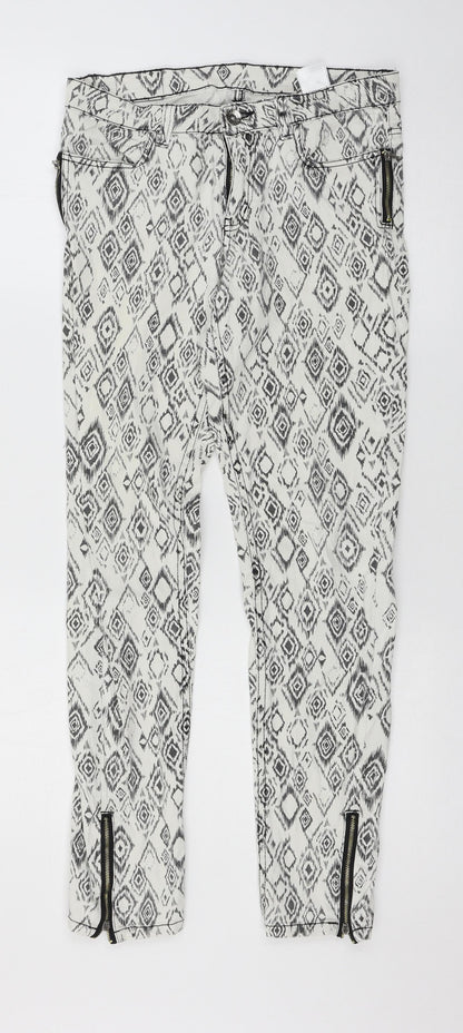 Womens UK Size 30 in BIG STAR Regular Fit Skinny White Jeans