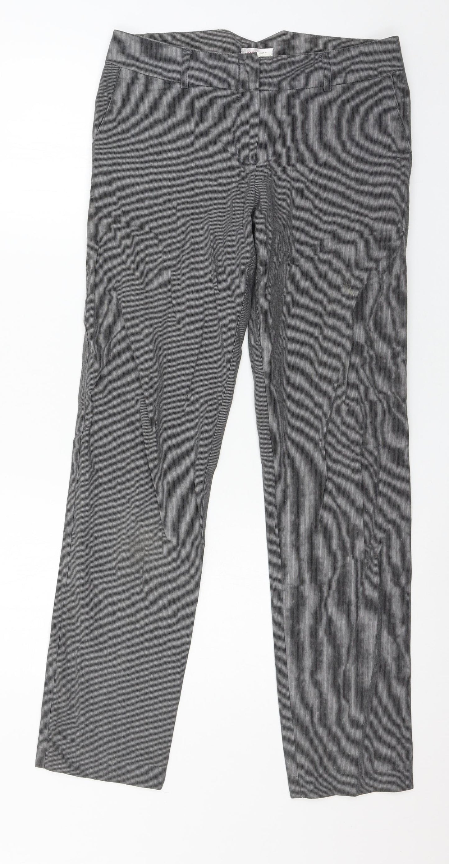ORSAY Womens Grey Striped  Trousers  Size 8 L30 in