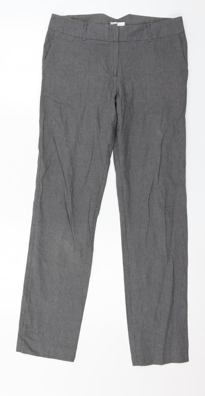 ORSAY Womens Grey Striped  Trousers  Size 8 L30 in