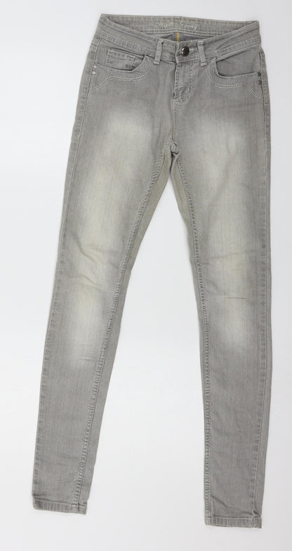 Denim & Co. Womens Grey  Denim Skinny Jeans Size 10 L31 in