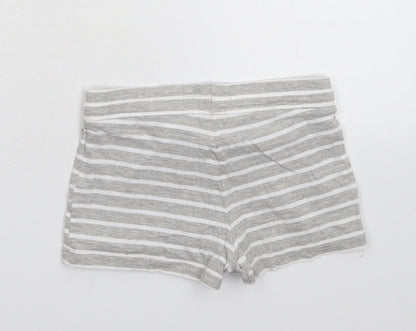 H&M Girls Grey Striped  Sweat Shorts Size 8-9 Years