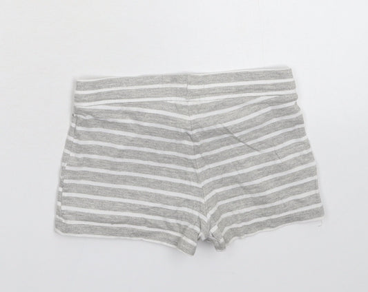 H&M Girls Grey Striped  Sweat Shorts Size 8-9 Years