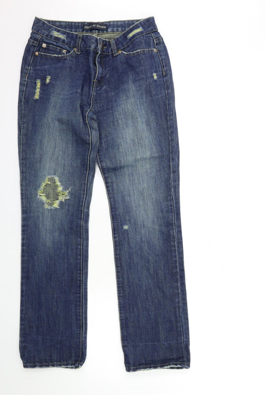 house of denim  Womens Blue  Denim Straight Jeans Size 10 L29 in