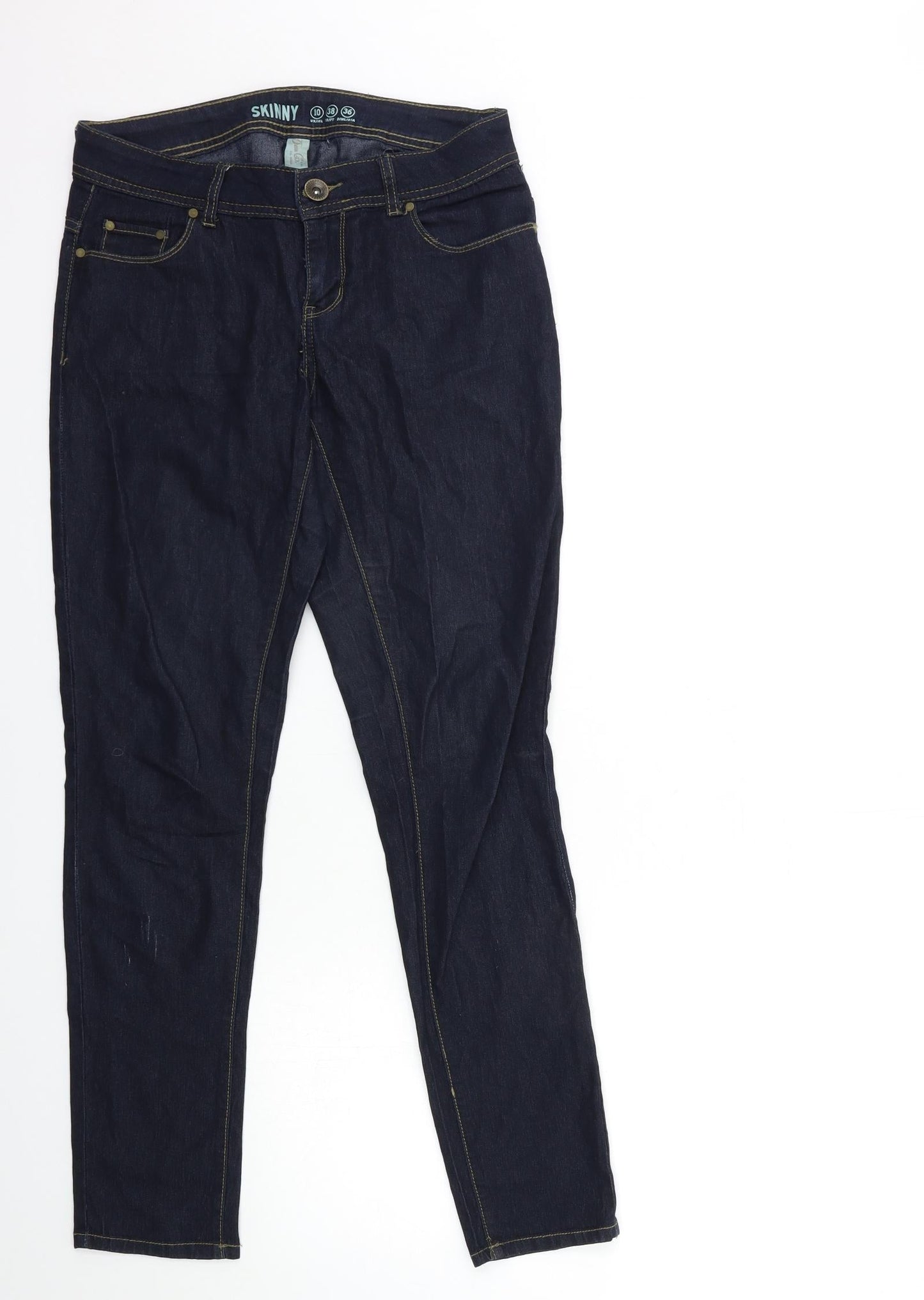 Denim & Co. Womens Blue  Denim Skinny Jeans Size 10 L29 in