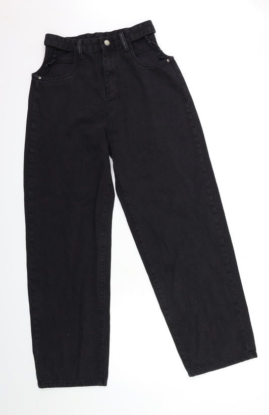 Womens UK Size 26 in Preworn Regular Fit Straight Black Jeans