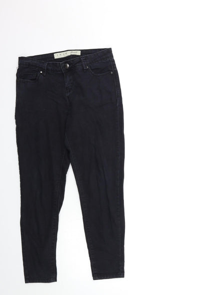 Denim & Co. Womens Black  Denim Skinny Jeans Size 8 L25 in