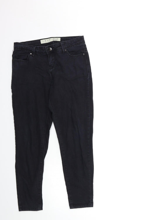 Denim & Co. Womens Black  Denim Skinny Jeans Size 8 L25 in