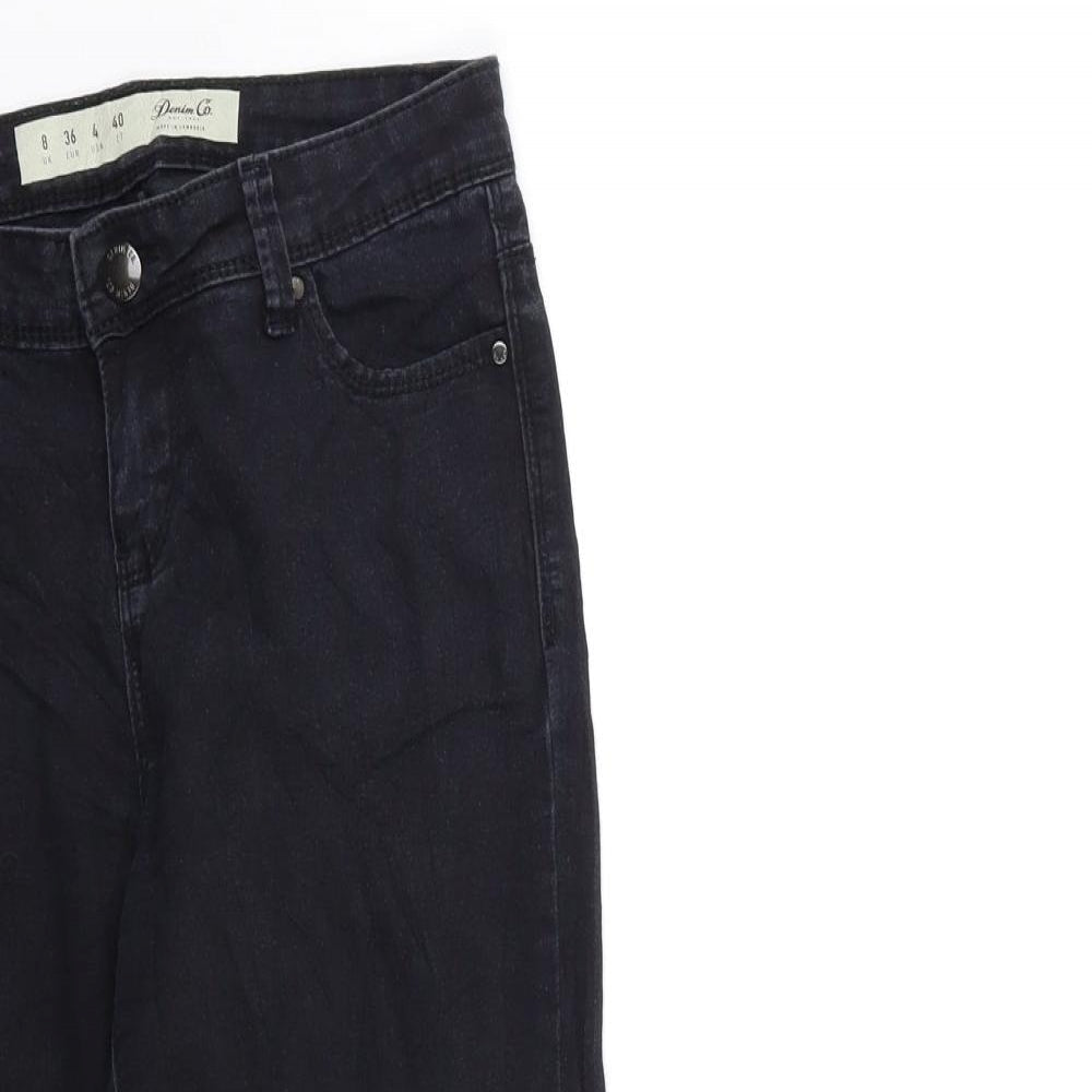 Denim & Co. Womens Black  Denim Skinny Jeans Size 8 L25 in