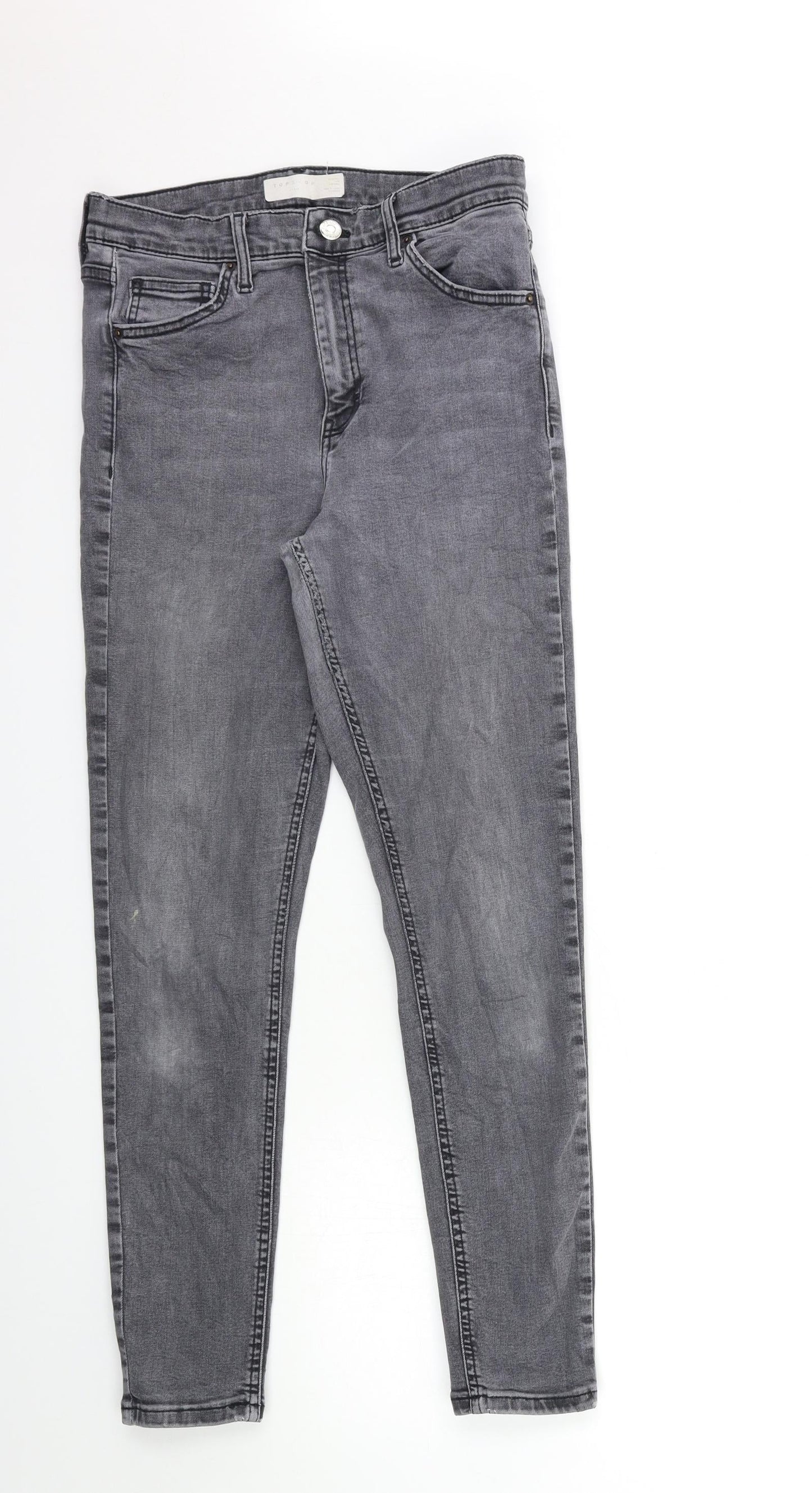 Topshop Womens Grey  Denim Skinny Jeans Size 28 in L27 in