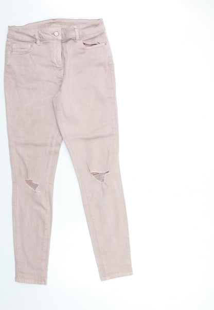NEXT Womens Pink  Denim Skinny Jeans Size 12 L30 in