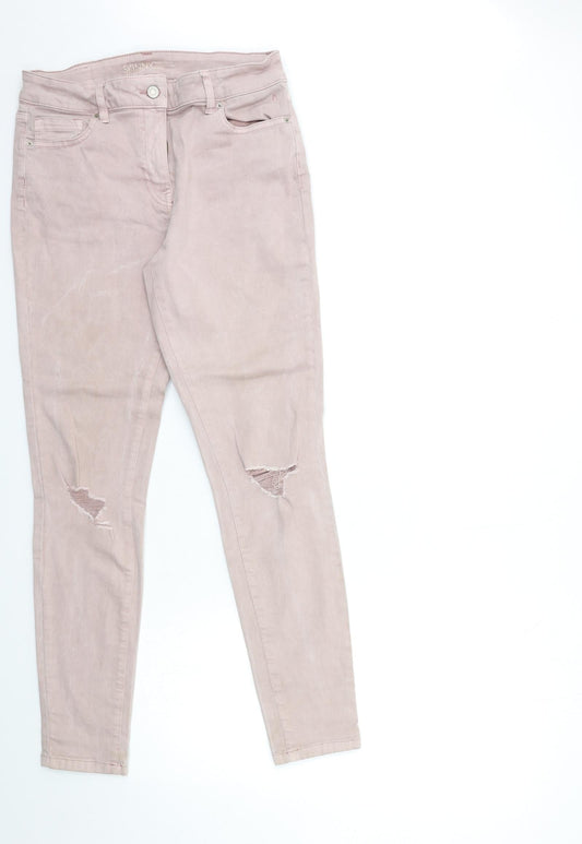 NEXT Womens Pink  Denim Skinny Jeans Size 12 L30 in
