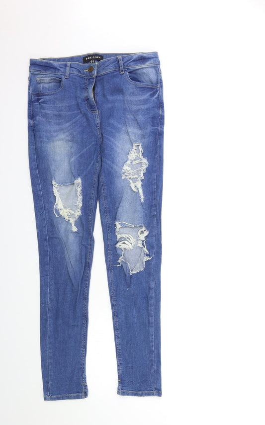 PARISIAN SIGNATURE Womens Blue  Denim Skinny Jeans Size 12 L30 in