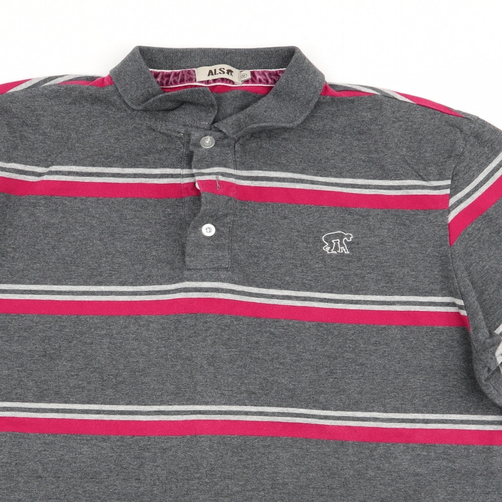 als Mens Multicoloured Striped   Polo Size M