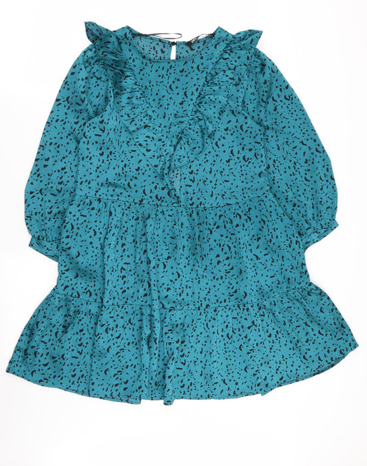 Zara Womens Green Animal Print  Fit & Flare  Size 4