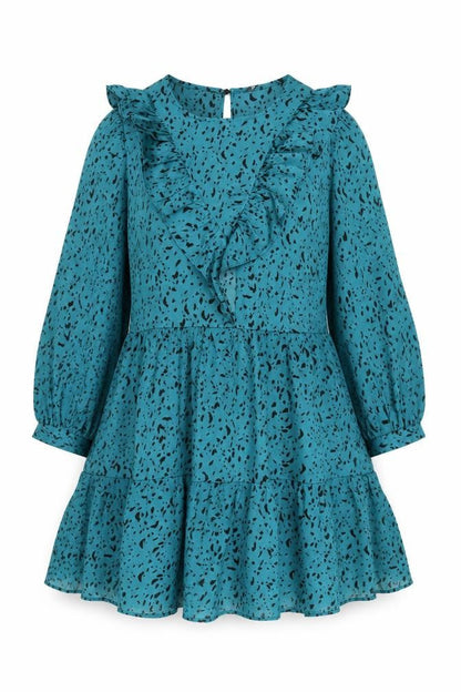 Zara Womens Green Animal Print  Fit & Flare  Size 4