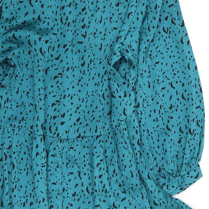 Zara Womens Green Animal Print  Fit & Flare  Size 4