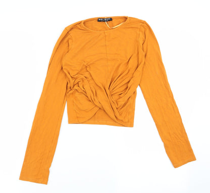 Womens UK Size 6 Select Yellow Basic T-Shirt