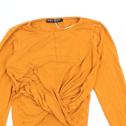 Womens UK Size 6 Select Yellow Basic T-Shirt