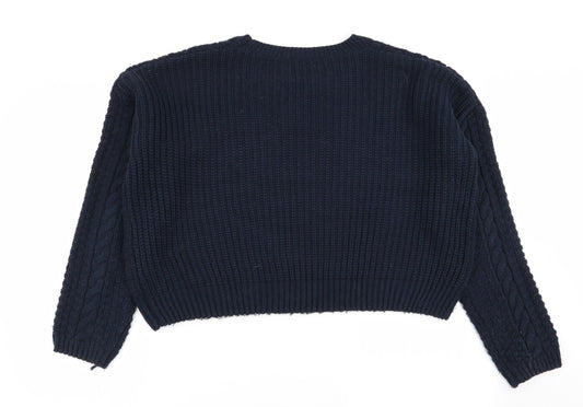 Primark Womens Blue Geometric  Pullover Jumper Size 14