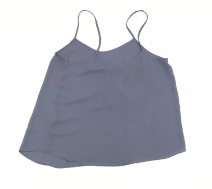 Womens UK Size 10 Topshop Grey Basic Tank