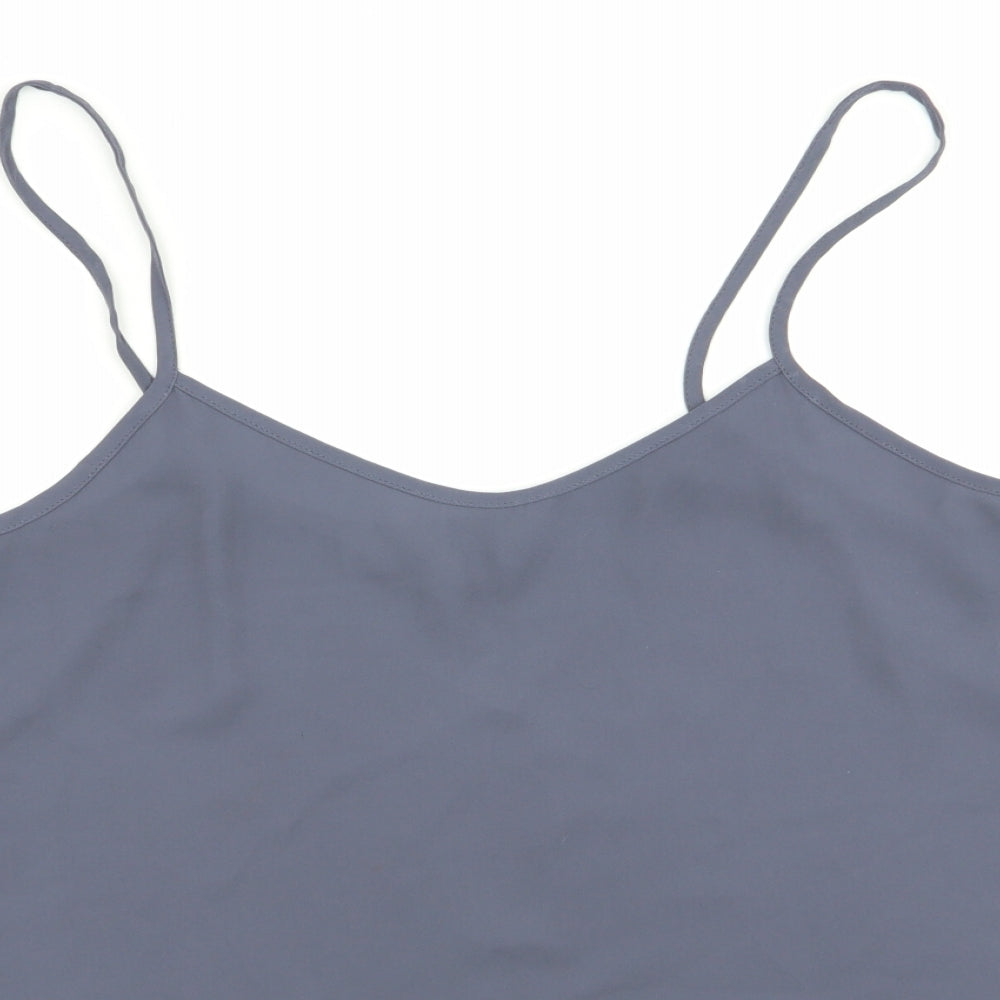 Womens UK Size 10 Topshop Grey Basic Tank