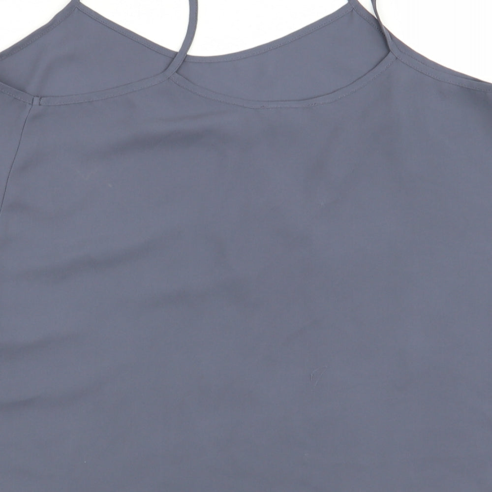 Womens UK Size 10 Topshop Grey Basic Tank