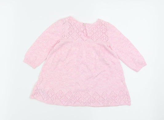 NEXT Girls Pink Geometric  Fit & Flare  Size 3-6 Months