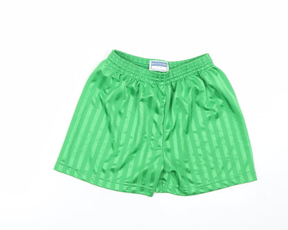 Maddins Boys Green Striped  Sweat Shorts Size 8-9 Years
